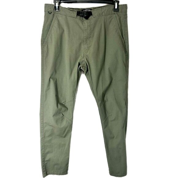 Signature Levi Strauss & Co Green Straight Leg Pants with Black Belt Size 36 - Picture 1 of 14